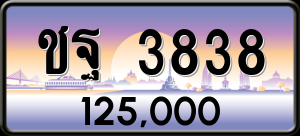 ทะเบียนรถ ชฐ 3838 ผลรวม 0